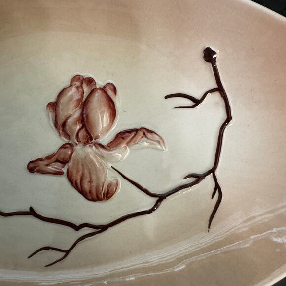 Vintage Carlton Ware England Hand Painted Magnolia Pink Blush Bowl 1950s oval - Picture 11 of 11